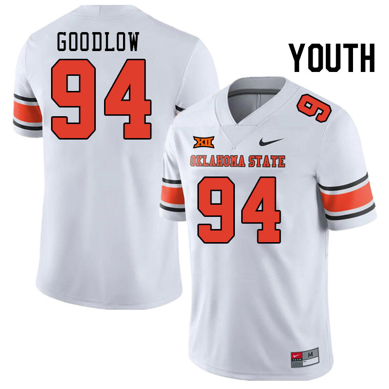 Youth #94 Anthony Goodlow Oklahoma State Cowboys College Football Jerseys Stitched-White - Click Image to Close
